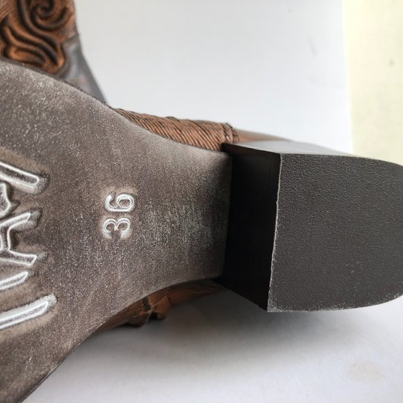 MARCO NEW Italian leather boots in western style. - Picture 5 of 13